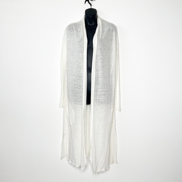 Sarah Liller (SLSF) Linen Blend Open Front Cardigan Sweater - Picture 6 of 13